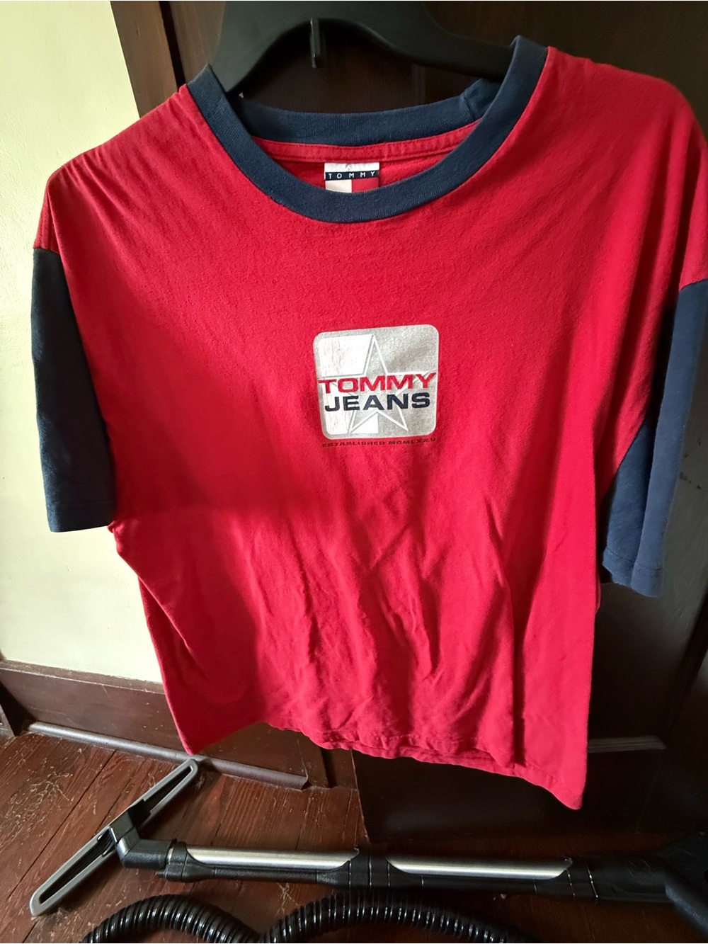 Tommy Hilfiger Red & Navy Logo T-Shirt